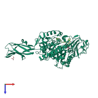 PDB entry 3arp coloured by chain, top view.