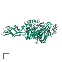 PDB entry 3ars coloured by chain, top view.