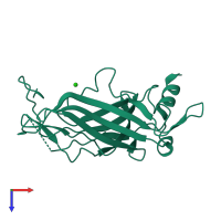 PDB entry 3at8 coloured by chain, top view.