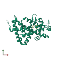 PDB entry 3aur coloured by chain, front view.