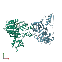 PDB entry 3ay0 coloured by chain, front view.