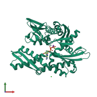 PDB entry 3ay9 coloured by chain, front view.