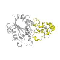 The deposited structure of PDB entry 3ayz contains 2 copies of Pfam domain PF14720 (NiFe/NiFeSe hydrogenase small subunit C-terminal) in hydrogenase (acceptor). Showing 1 copy in chain B.