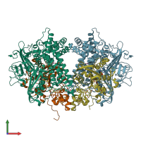 PDB entry 3ayz coloured by chain, front view.