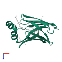 Fatty acid-binding protein, liver in PDB entry 3b2i, assembly 1, top view.