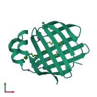 PDB entry 3b2l coloured by chain, front view.