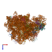 PDB entry 3bbx coloured by chain, top view.