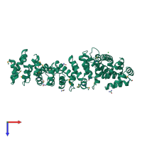 PDB entry 3bct coloured by chain, top view.