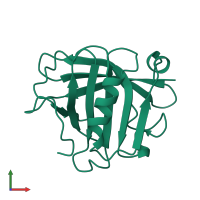 PDB entry 3blg coloured by chain, front view.