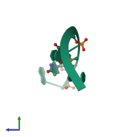 PDB entry 3bm0 coloured by chain, side view.