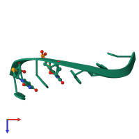 PDB entry 3bm0 coloured by chain, top view.