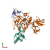 PDB entry 3bps coloured by chain, front view.