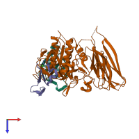 PDB entry 3bps coloured by chain, top view.