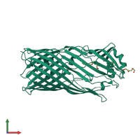 Monomeric assembly 2 of PDB entry 3bs0 coloured by chemically distinct molecules, front view.