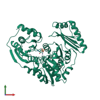 Monomeric assembly 1 of PDB entry 3c04 coloured by chemically distinct molecules, front view.