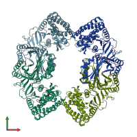 PDB entry 3c1n coloured by chain, front view.