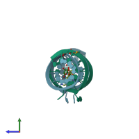 PDB entry 3c3z coloured by chain, side view.