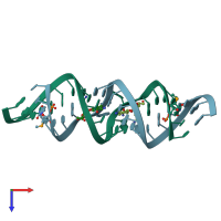 PDB entry 3c3z coloured by chain, top view.