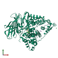 PDB entry 3chr coloured by chain, front view.