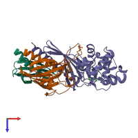 PDB entry 3ci0 coloured by chain, top view.