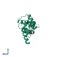PDB entry 3cln coloured by chain, side view.