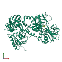 PDB entry 3cr9 coloured by chain, front view.