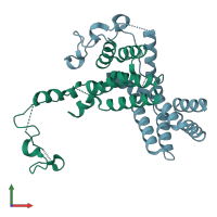 PDB entry 3ctd coloured by chain, front view.