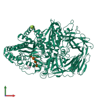 Monomeric assembly 1 of PDB entry 3cv5 coloured by chemically distinct molecules, front view.