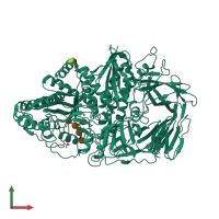 PDB entry 3cv5 coloured by chain, front view.