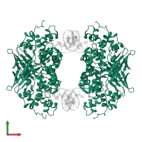 DNA-3-methyladenine glycosylase 2 in PDB entry 3cwa, assembly 1, front view.