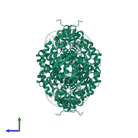 DNA-3-methyladenine glycosylase 2 in PDB entry 3cwa, assembly 1, side view.