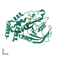 PDB entry 3cwe coloured by chain, front view.