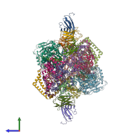 PDB entry 3cx5 coloured by chain, side view.