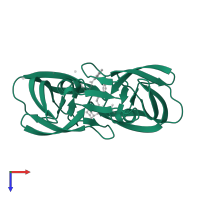 Protease in PDB entry 3d1y, assembly 1, top view.