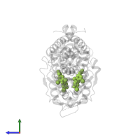 [4-(4-HYDROXY-3-IODO-PHENOXY)-3,5-DIIODO-PHENYL]-ACETIC ACID in PDB entry 3d57, assembly 1, side view.