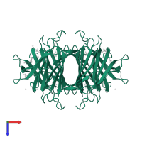 Transthyretin in PDB entry 3dgd, assembly 1, top view.