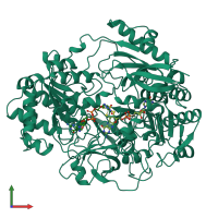 PDB entry 3dmr coloured by chain, front view.