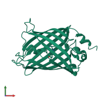 PDB entry 3dqu coloured by chain, front view.