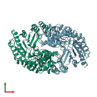 PDB entry 3drd coloured by chain, front view.