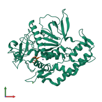 PDB entry 3ds9 coloured by chain, front view.