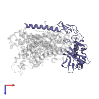 Reaction center protein H chain in PDB entry 3dtr, assembly 1, top view.