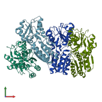 PDB entry 3e3m coloured by chain, front view.