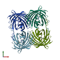 PDB entry 3e5w coloured by chain, front view.