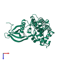 Tyrosine-protein kinase JAK2 in PDB entry 3e62, assembly 1, top view.