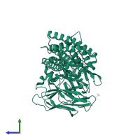 Crystaline entomocidal protoxin in PDB entry 3eb7, assembly 1, side view.