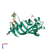 PDB entry 3ec6 coloured by chain, top view.