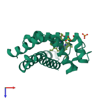 PDB entry 3ecz coloured by chain, top view.