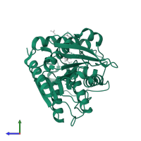 Gibberellin receptor GID1 in PDB entry 3ed1, assembly 2, side view.