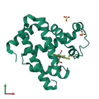 PDB entry 3ed9 coloured by chain, front view.