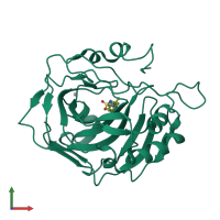 PDB entry 3eft coloured by chain, front view.